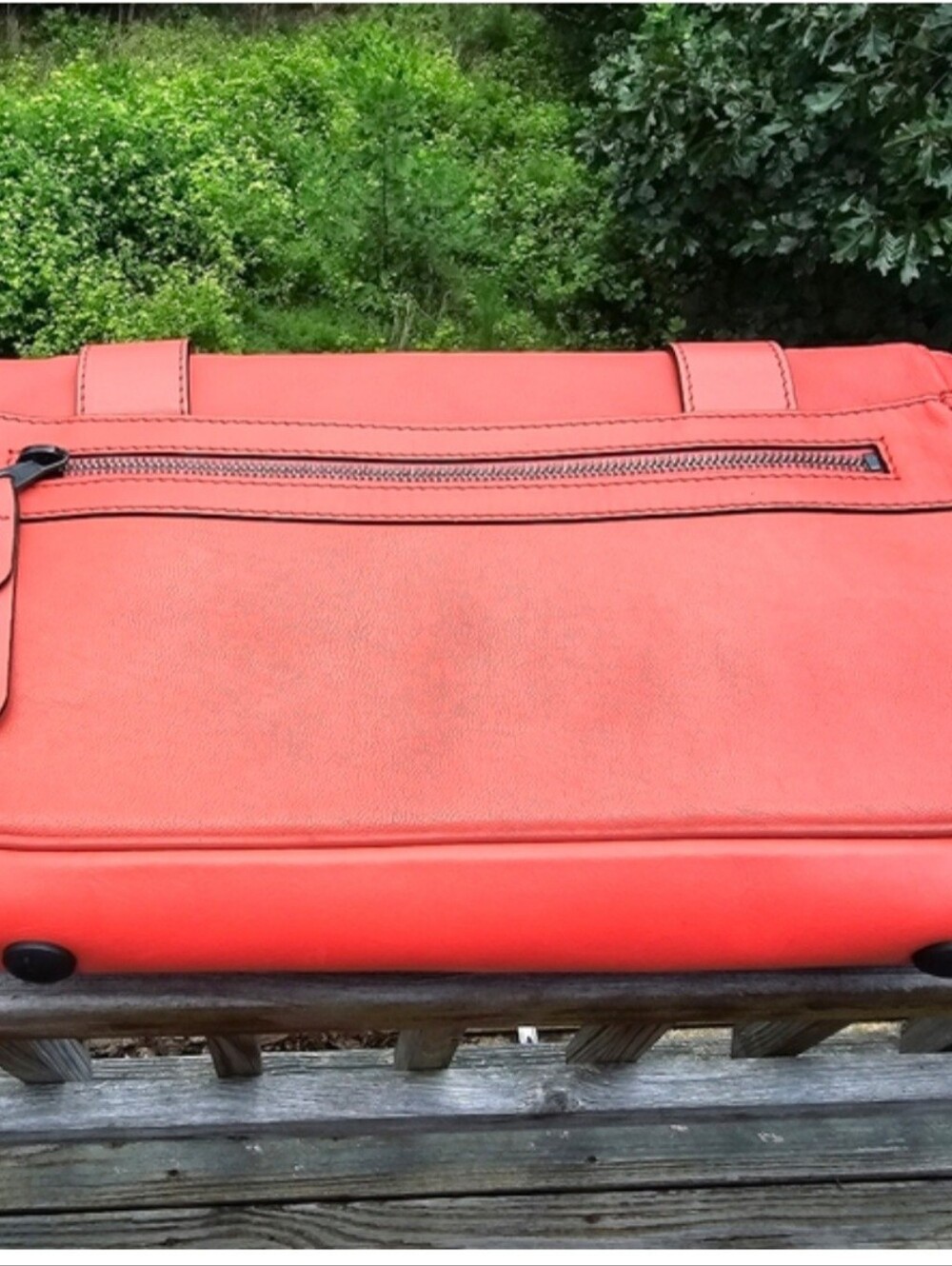 Rag & Bone Large Leather Pilot Clutch Crossbody Bag Red Coral - Picture 5 of 15